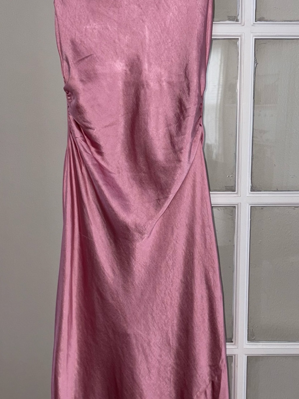 Joie Dusty Rose Satin Maxi Slip Dress - Picture 1 of 6